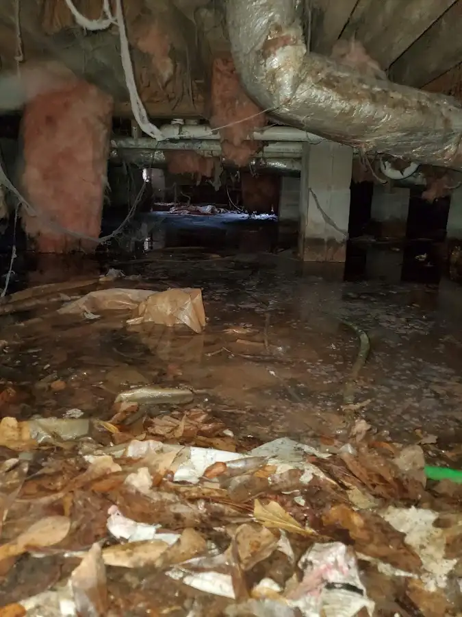 Crawl space flood assessment for Commercial Water Damage Restoration in Carteret