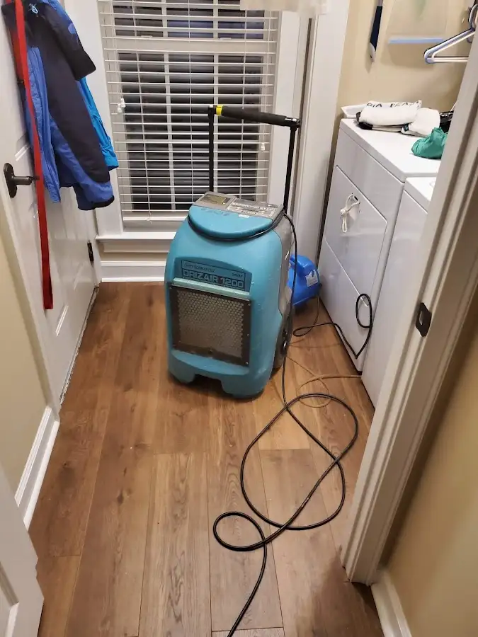Commercial dehumidifier deployed for Flood Damage Cleanup in Carteret